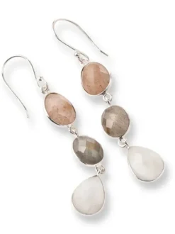 a Beautiful Story Granted Peach Moonstone Labradorite Moonstone SP korvakorut