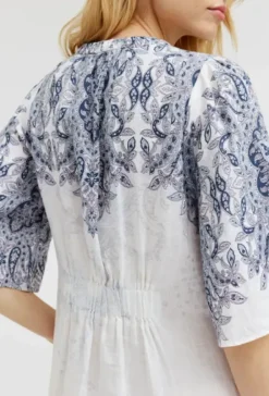 Gustav - Hali pitkä mekko, white/blue