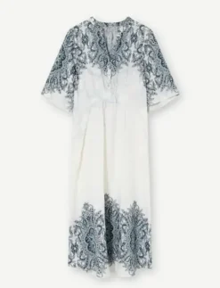 Gustav - Hali pitkä mekko, white/blue