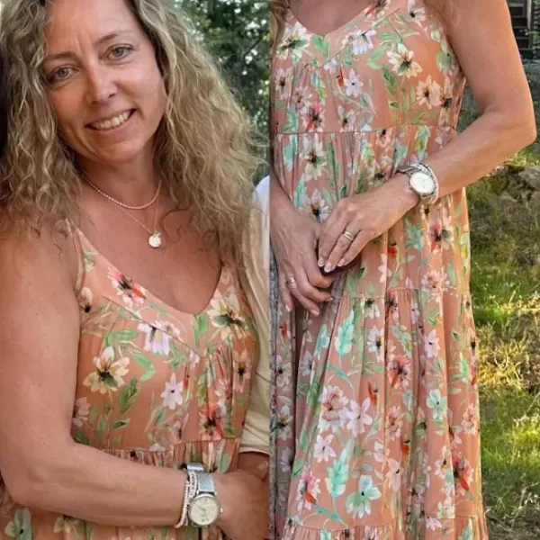 Gustav - Jolanta pitkä olkainmekko, cream print