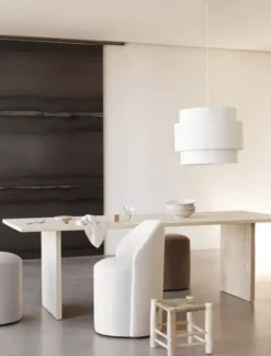 Tine K Home Hanglin pellavavarjostin XL 60x48, ecru