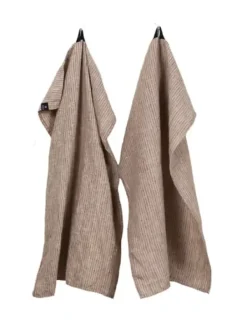 Himla - raidallinen keittiöpyyhe (2kpl), red/natural