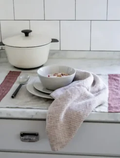 Himla - raidallinen keittiöpyyhe (2kpl), red/natural