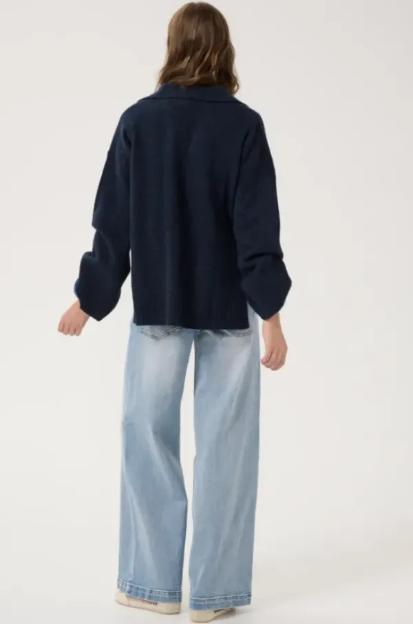 My Essential Wardrobe Huxi V-neck neule, tummansininen