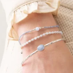 a Beautiful Story Iris rannekoru Blue Lace Agate, silver