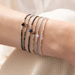 a Beautiful Story Iris rannekoru Blue Lace Agate, silver