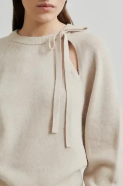 Second Female Joline Knit O-Neck, pumice stone