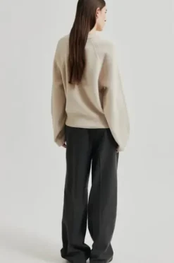 Second Female Joline Knit O-Neck, pumice stone