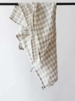 Tell Me More Keittiöpyyhe pellavaa, ruutu natural