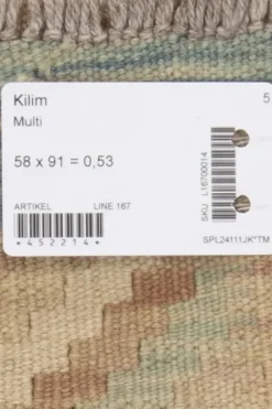 Bargi Kelim matto, multi #616 / 58x91cm