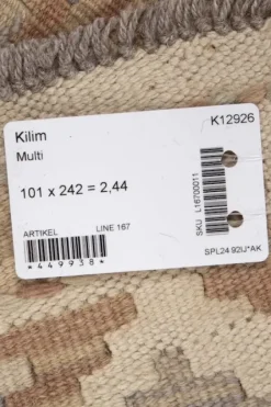 Bargi Kelim matto, multi custom #621 / 101 x 242 cm