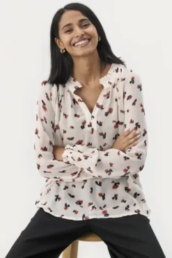 Part Two Kelsia paita, multi mini blurred flower