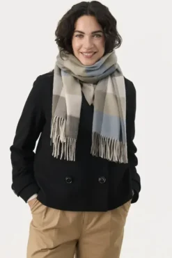 Part Two Kitha huivi villaa, smokey olive