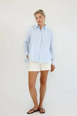 Gauhar Helsinki Klassinen paitapusero pitkillä hihoilla, vaaleansininen