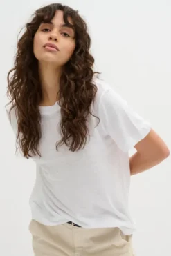 My Essential Wardrobe Lisa t-paita pellavaa, bright white