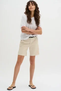 My Essential Wardrobe Lisa t-paita pellavaa, bright white