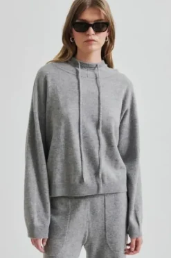 Second Female Lounge Knit huppari, grey melange