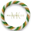 MAISON KIZO - Green, White and Gold Nepali Bracelet B172