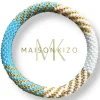 MAISON KIZO - Nepali turq, gold, white bracelet B119