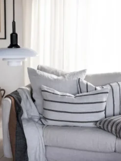 Tell Me More Melvin tyynynpäällinen 50x50, taupe stripe