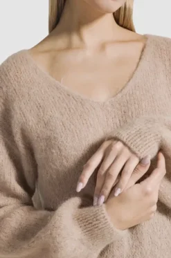 Americandreams Milana alpakkaneule, medium brown