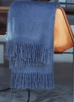 Stackelbergs Mohair torkkupeitto, Denim Blue