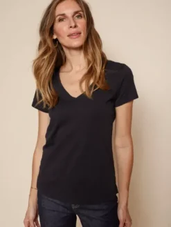 Mos Mosh - Arden t-paita V-kaulus, musta