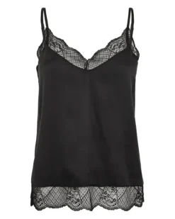 Mos Mosh - Ditte Silk Lace Singlet, black