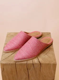 Mos Mosh - Doha Raffia Flat pistokkaat, camellia rose