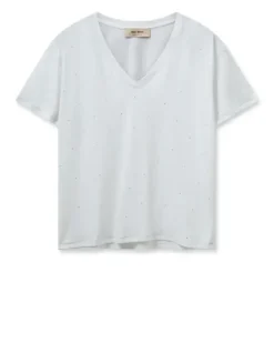 Mos Mosh - Main t-paita Deco V-kaulus, white