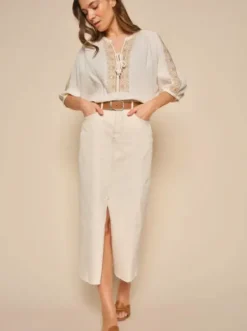 Mos Mosh - Mella pitkä farkkuhame, nature