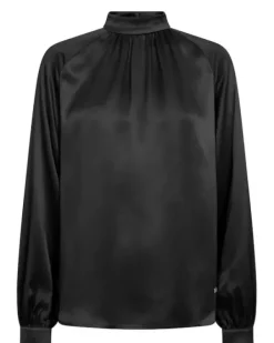 Mos Mosh - Sille Glossi Blouse, Black