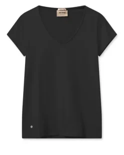 Mos Mosh - Tulli Basic t-paita v-kaulus, black