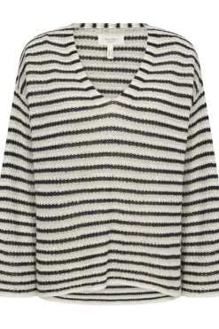 Part Two Nahni neulepusero, navy natural stripe