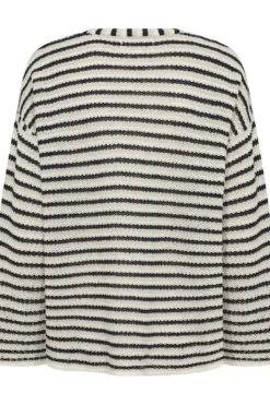 Part Two Nahni neulepusero, navy natural stripe