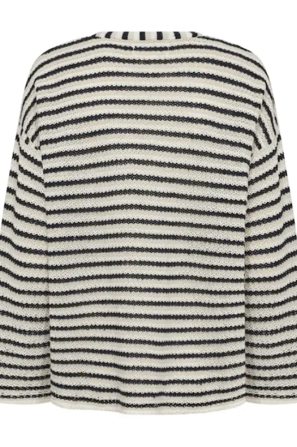 Part Two Nahni neulepusero, navy natural stripe