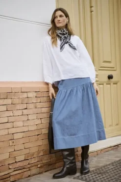 Part Two Nellia hame, medium blue denim