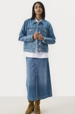 Part Two Nichole farkkutakki, medium blue denim