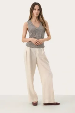 Part Two Nikkia toppi, french oak and navy stripe