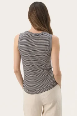 Part Two Nikkia toppi, french oak and navy stripe