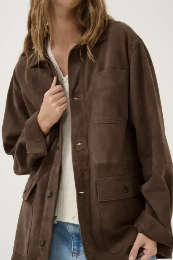 My Essential Wardrobe Olly Suede mokkatakki, delicioso