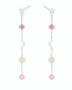 Pernille Corydon - Pastel Dream ketjukorvakorut, hopea