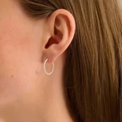 Pernille Corydon - Small Twisted Creoles korvakorut, hopea