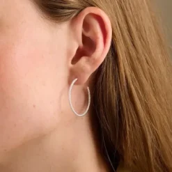 Pernille Corydon - Twisted Creoles korvakorut, hopea