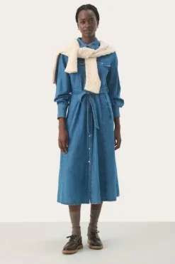 Part Two Polenka mekko, medium blue denim