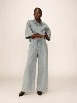 Cafe Latte Pompon farkut, skye blue