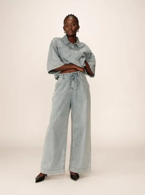 Cafe Latte Pompon farkut, skye blue