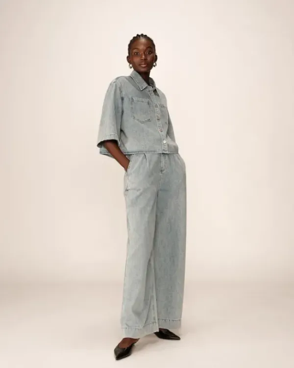 Cafe Latte Pompon farkut, skye blue