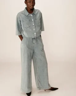 Cafe Latte Pompon farkut, skye blue