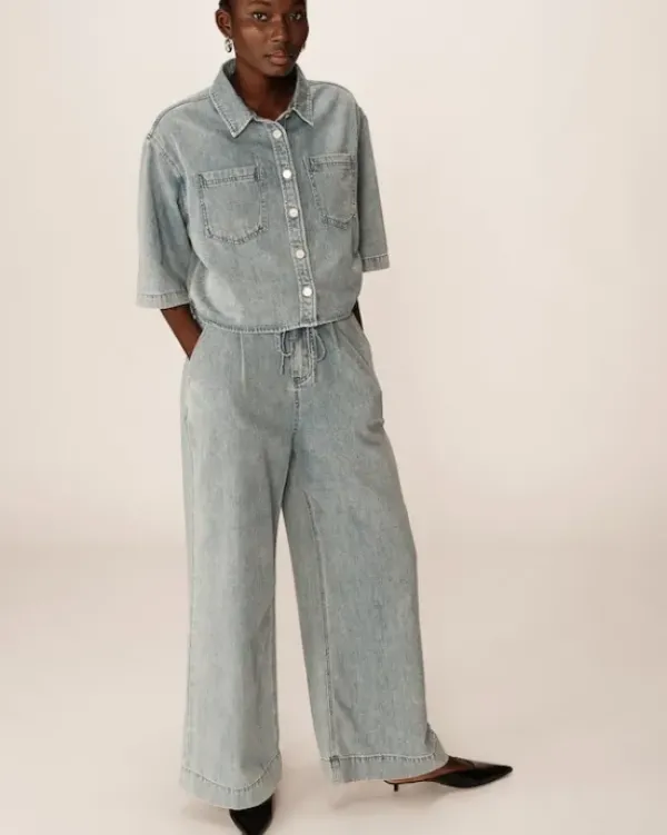 Cafe Latte Pompon farkut, skye blue